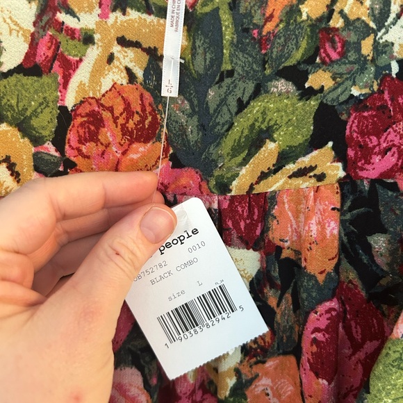 Free People Womens Jaimie Floral Print Short Sleeves Midi Dress - Picture 3 of 6